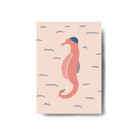 Karin Lena Schmid - Postkarte "Seepferd" (5 Stück)