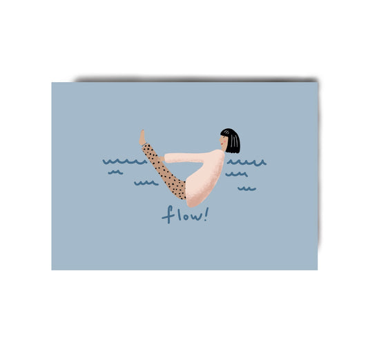 Karin Lena Schmid - Postkarte "Yoga Boot" (5 Stück)