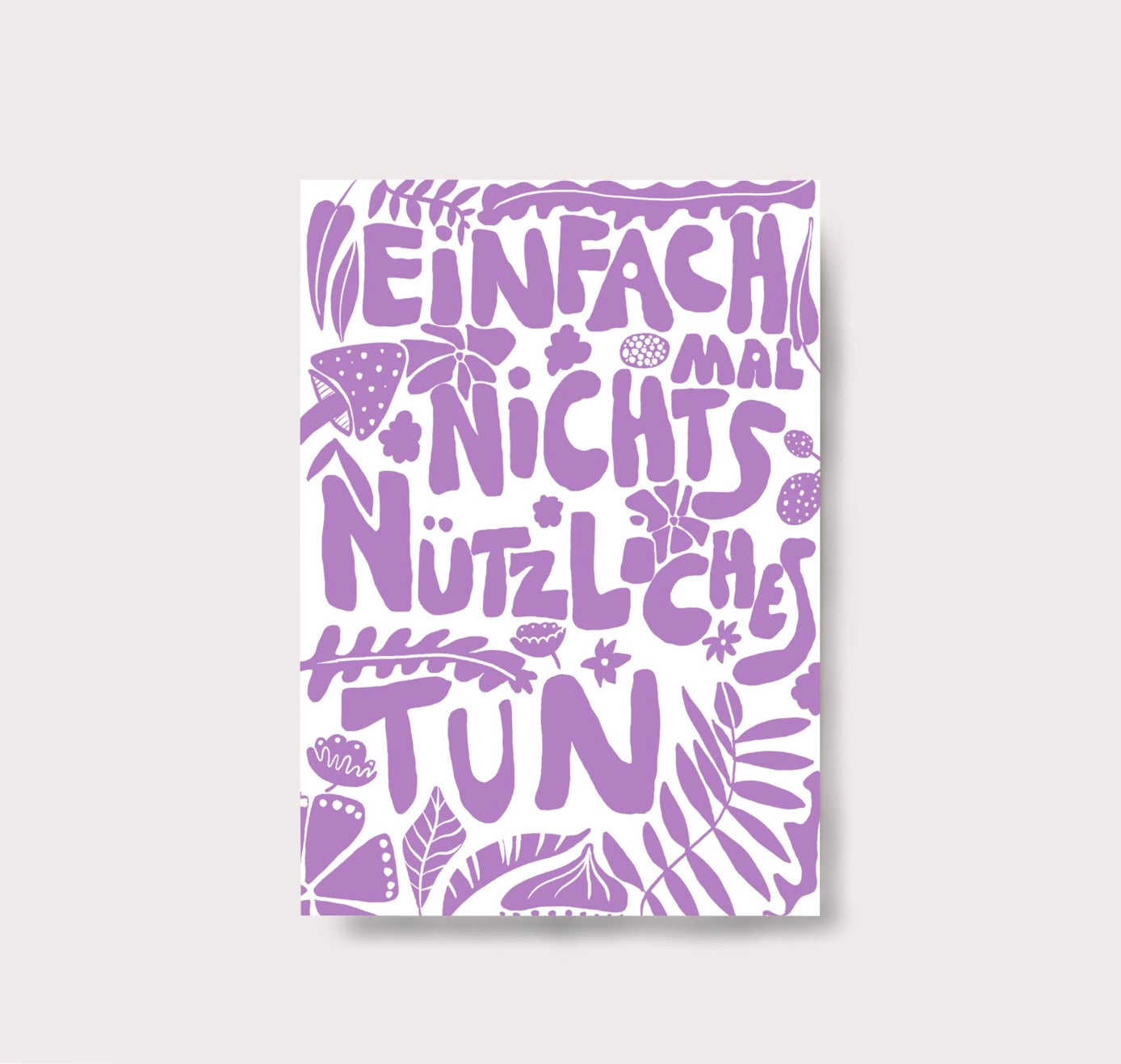 Karin Lena Schmid - Postkarte "Einfach mal nichts Nützliches tun (lila)" (5 Stück)
