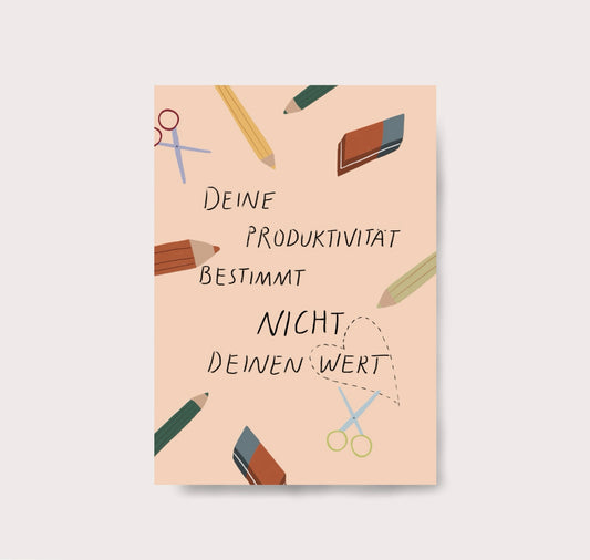 Karin Lena Schmid - Postkarte "Deine Produktivität" (5 Stück)