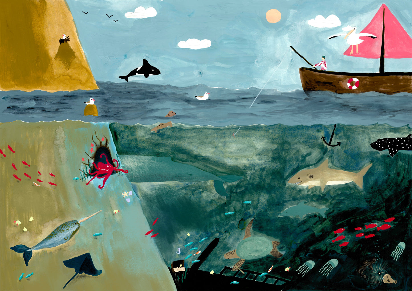 Karin Lena Schmid - Postkarte "Meer" (5 Stück)