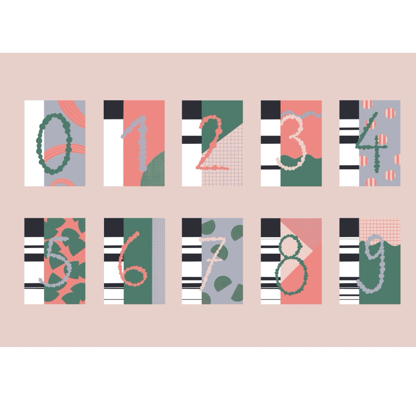 Karin Lena Schmid - Postkarte "Zahlen" (5 Stück)