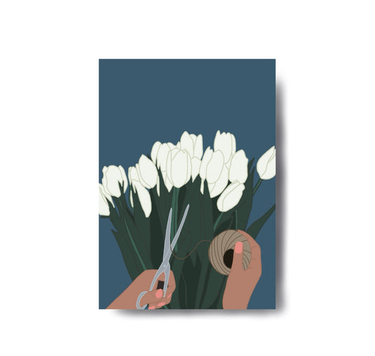 Karin Lena Schmid - Postkarte "Tulpen bündeln" (5 Stück)