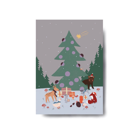 Karin Lena Schmid - Postkarte "Waldweihnachten" (5 Stück)
