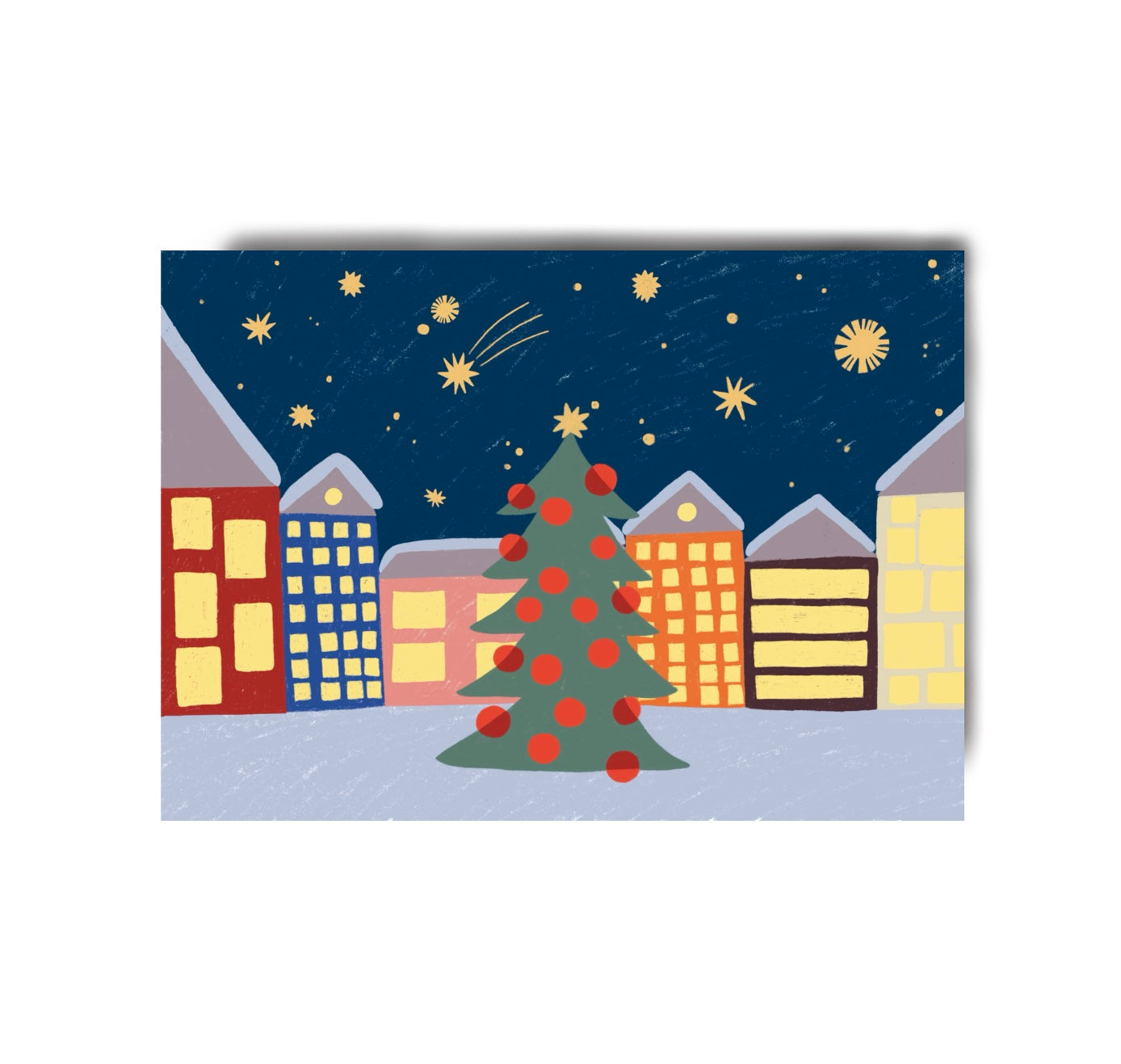 Karin Lena Schmid - Postkarte "Weihnachtsstadt" (5 Stück)