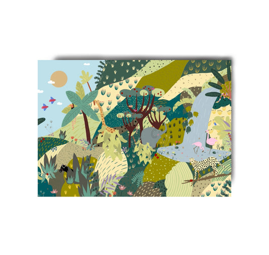 Karin Lena Schmid - Postkarte "Wimmelbild" (5 Stück)