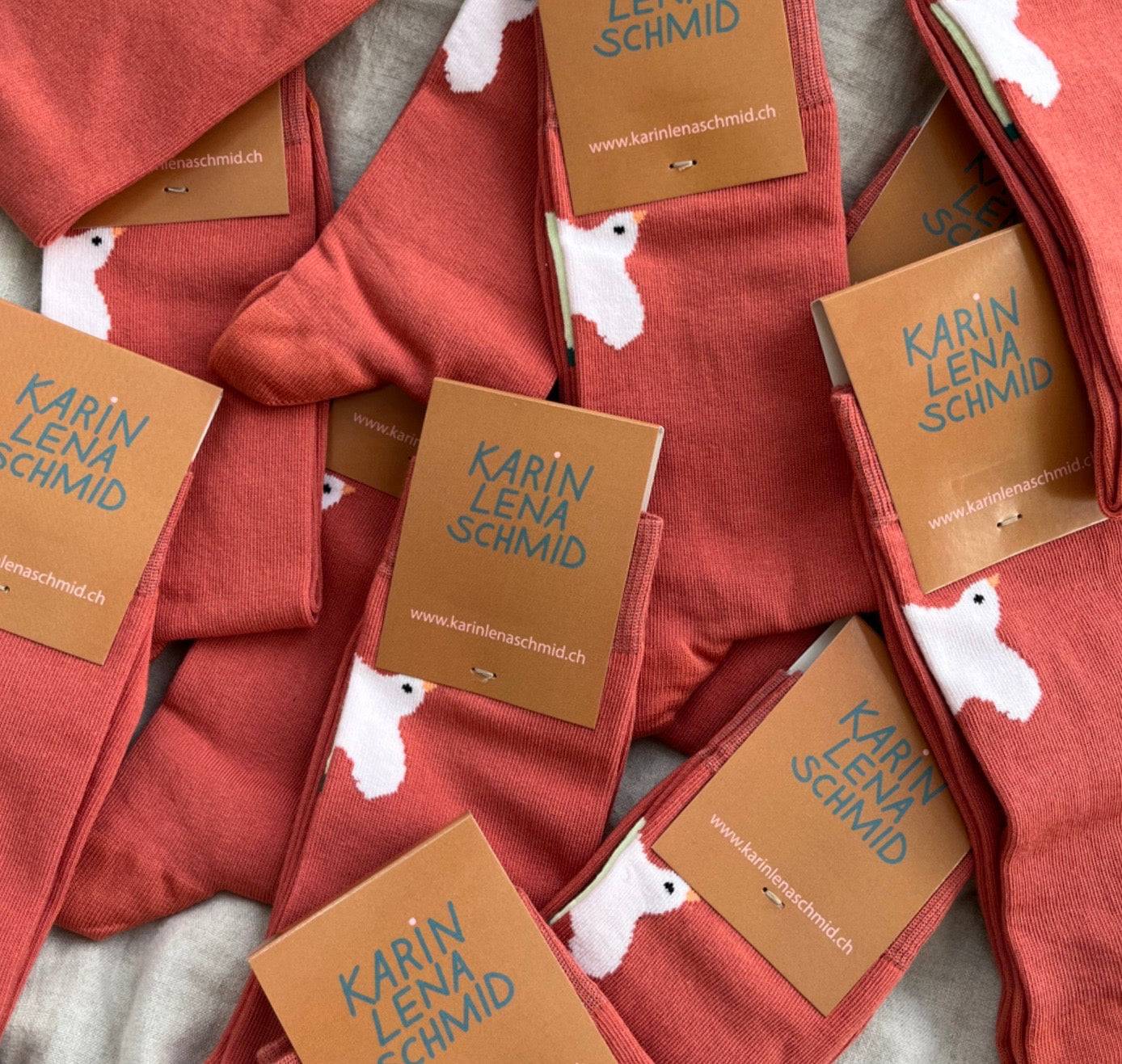 Karin Lena Schmid - Socken "Vogel und Blume" (5 Stück)