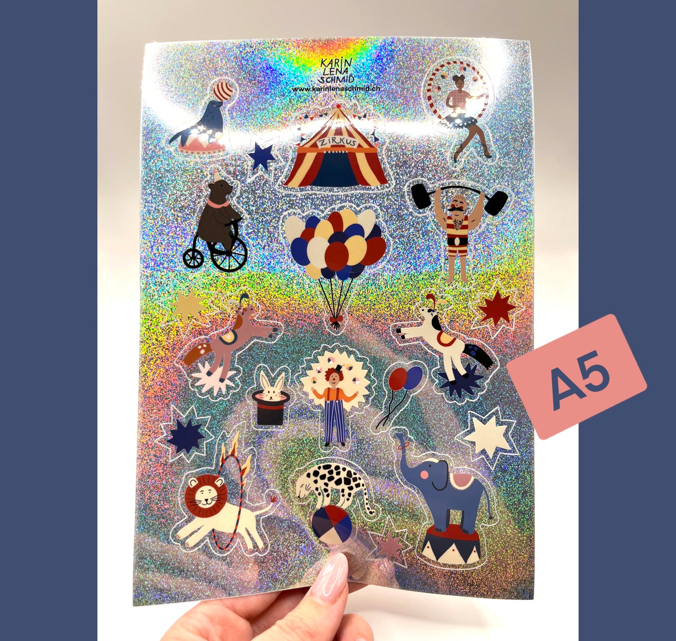 Karin Lena Schmid - Stickerset "Zirkus" (5 Stück)