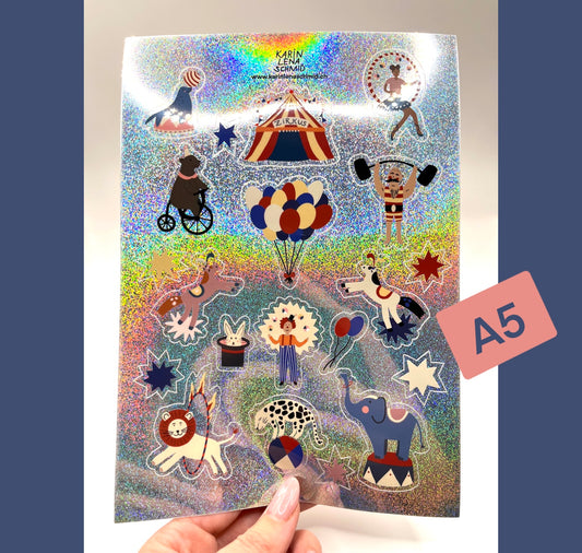 Karin Lena Schmid - Stickerset "Zirkus" (5 Stück)