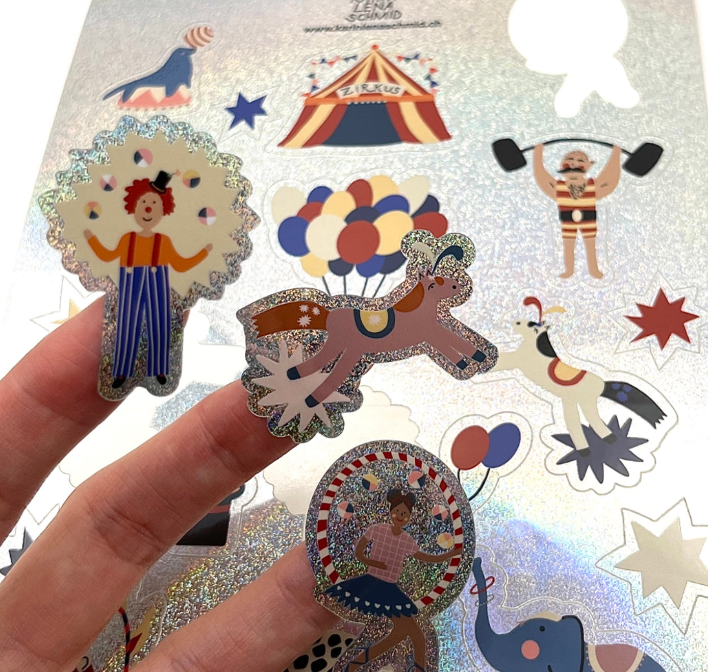 Karin Lena Schmid - Stickerset "Zirkus" (5 Stück)