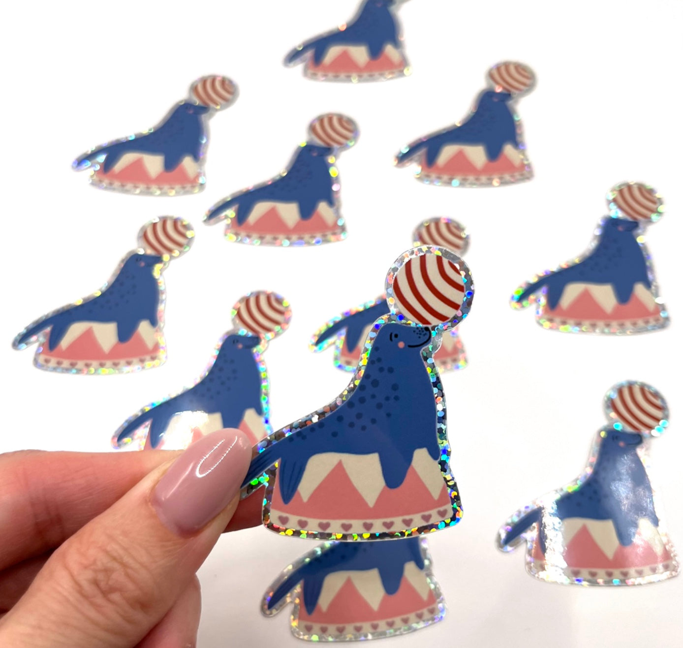 Karin Lena Schmid - Sticker "Seehund mit Ball" (5 Stück)