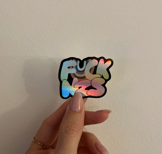 Karin Lena Schmid - Holografischer Sticker ‚FCK NZS‘ (5 Stück)