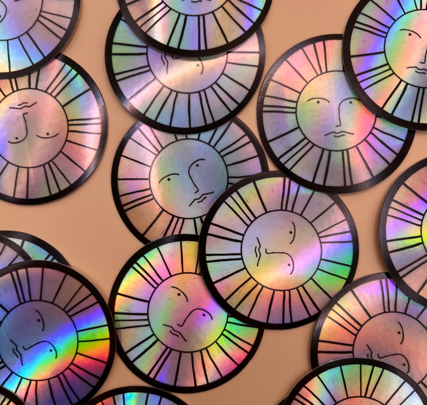 Karin Lena Schmid - Holografischer Sticker "Sonne" (5 Stück)