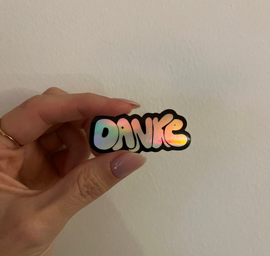 Karin Lena Schmid - Holografischer Sticker ‚Danke‘ (5 Stück)