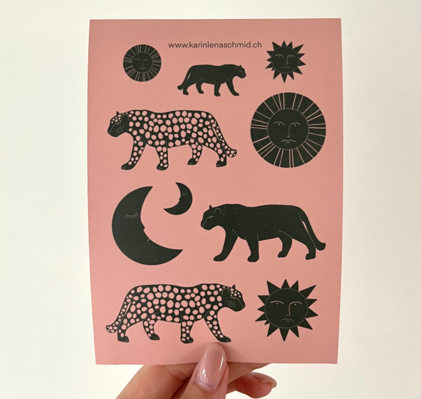 Karin Lena Schmid - Stickerbogen "Leos mit Sonne, Mond und Sterne" (5 Stück)