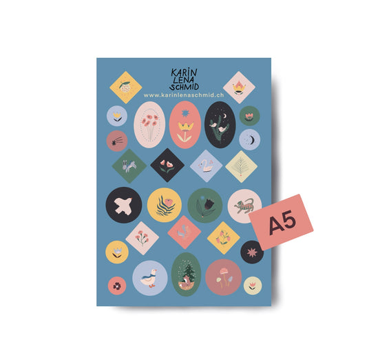 Karin Lena Schmid - Stickerset "Verziererei" (5 Stück)