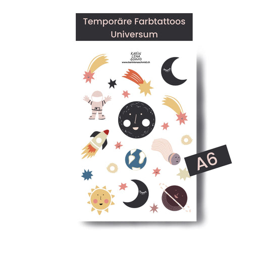 Karin Lena Schmid - Temporäre Tattoos "Universum" (5 Stück)