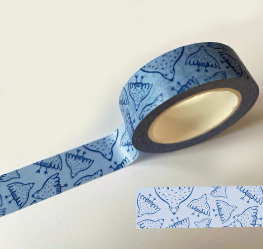 Karin Lena Schmid - Washitape „Blaue Vögel" (5 Stück)