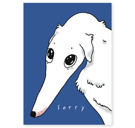 Leonie Rösler - Postkarte "Borzoi sagt sorry!" (5 Stück)