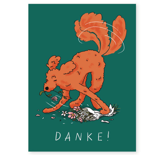 Leonie Rösler - Postkarte "Pudel sagt Danke!" (5 Stück)