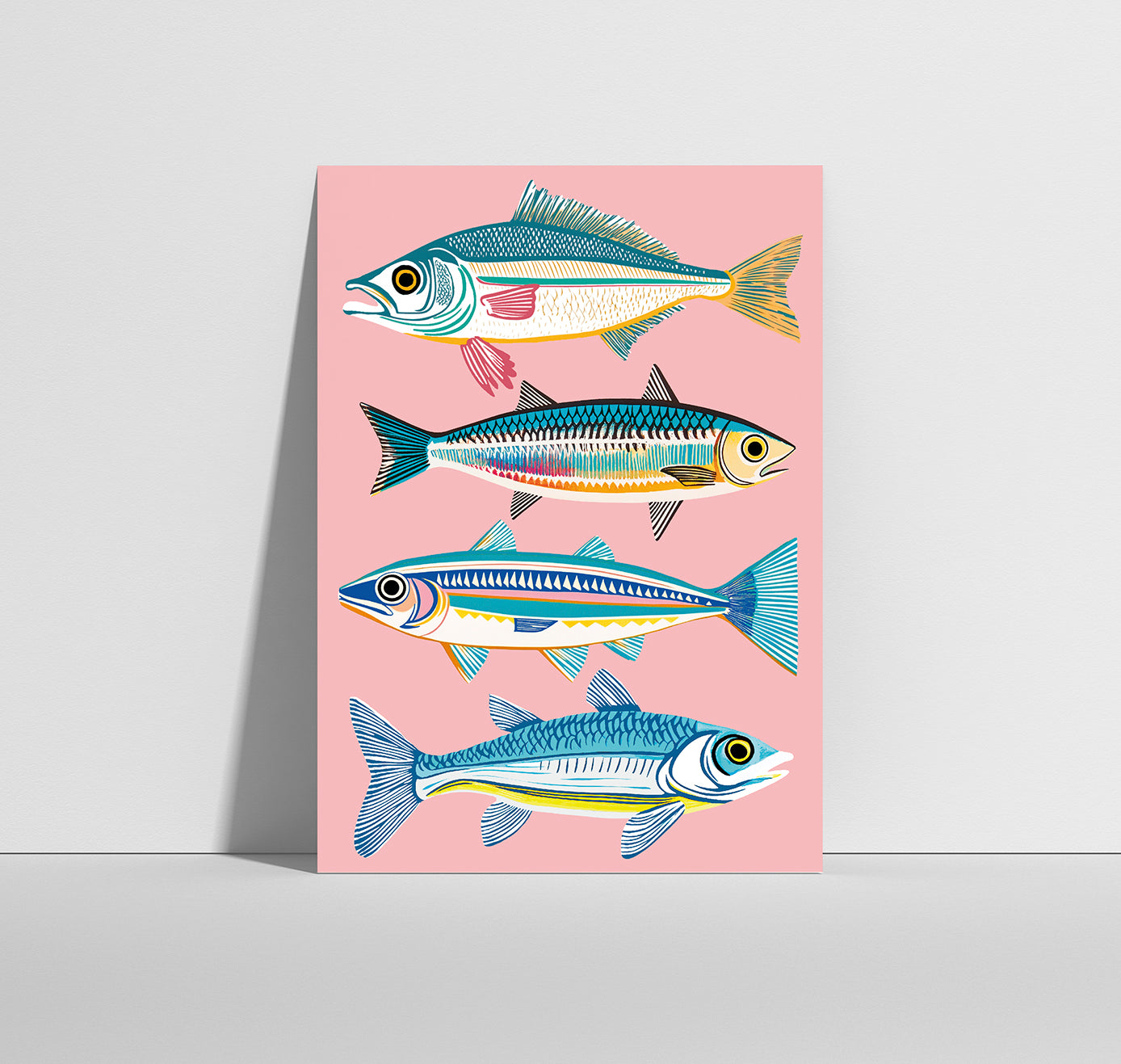 Anna-Lisa Schneeberger - Postkarte "Fische" (rosa)