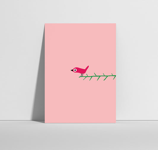 Anna-Lisa Schneeberger - Postkarte "Hello little bird" pink (5 Stück)