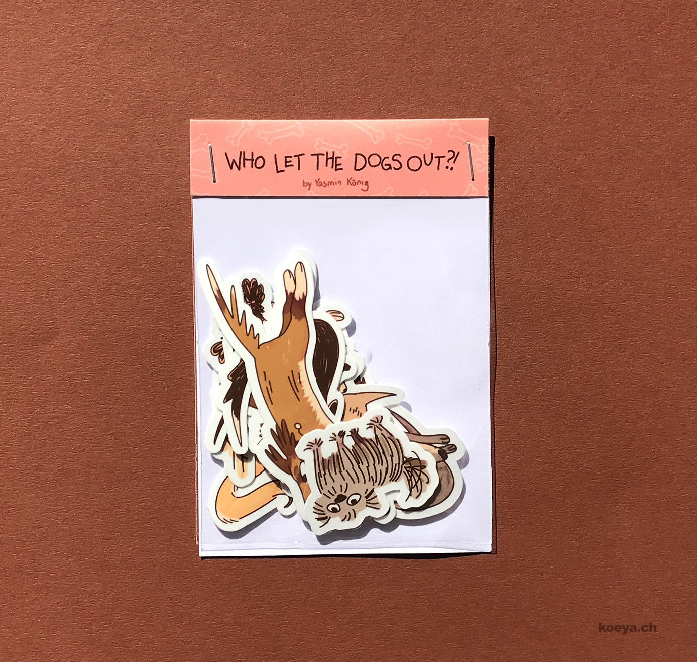 Yasmin König - Vinyl Sticker Set  "Who let the Dogs Out" (5 Stück)
