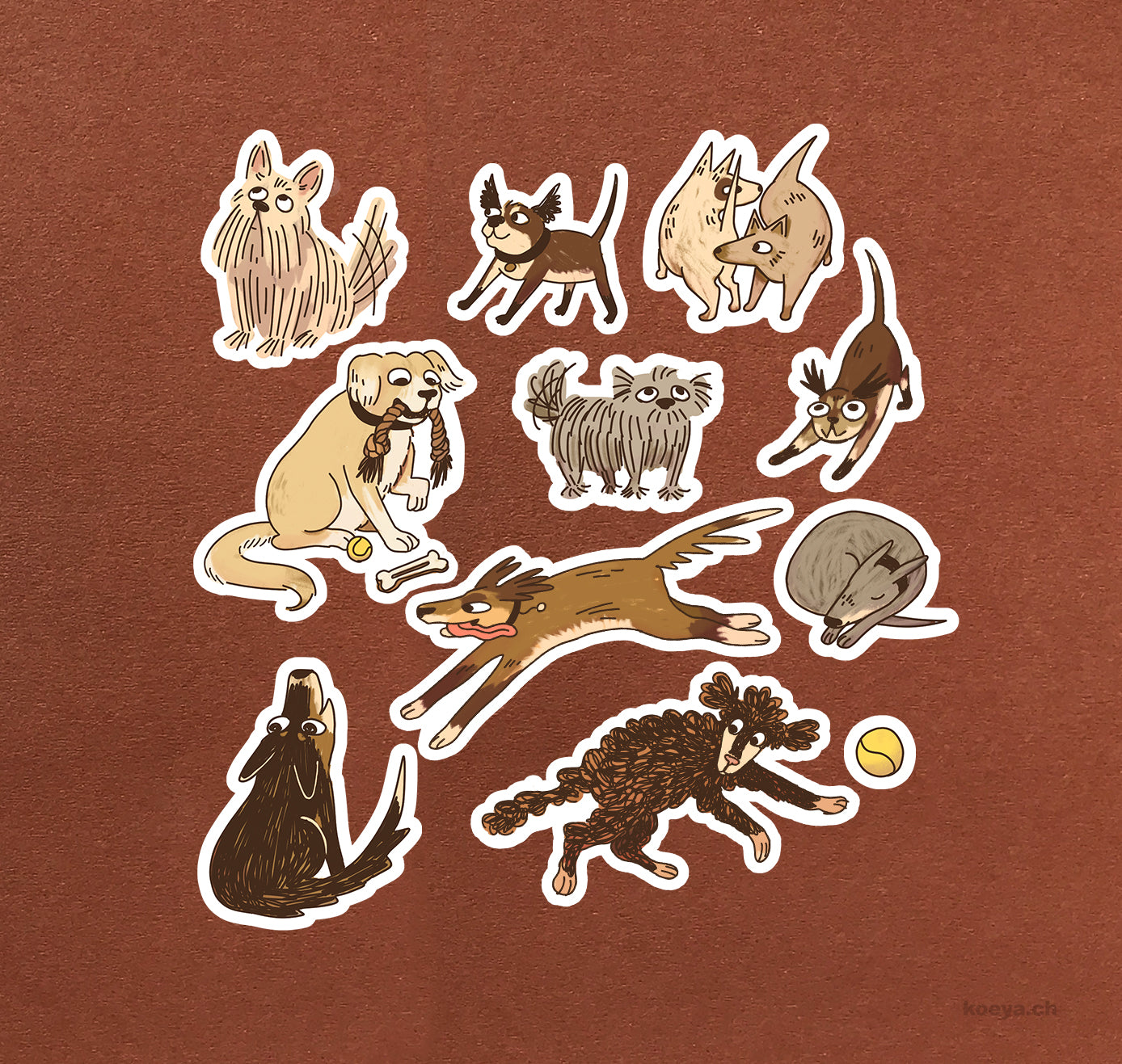 Yasmin König - Vinyl Sticker Set  "Who let the Dogs Out" (5 Stück)