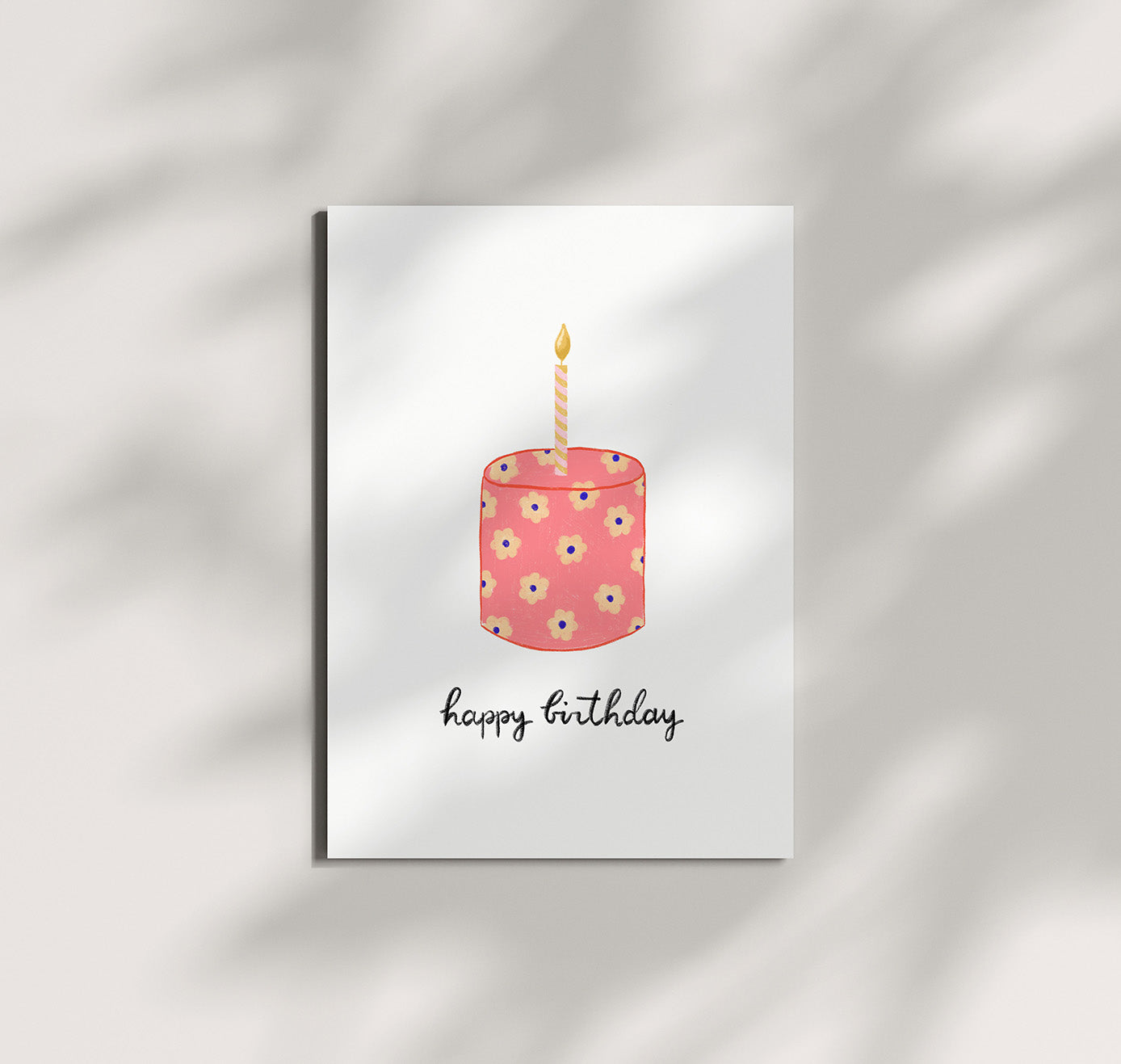Pomba - Postkarte "birthday cake floral pink" (10 Stück)