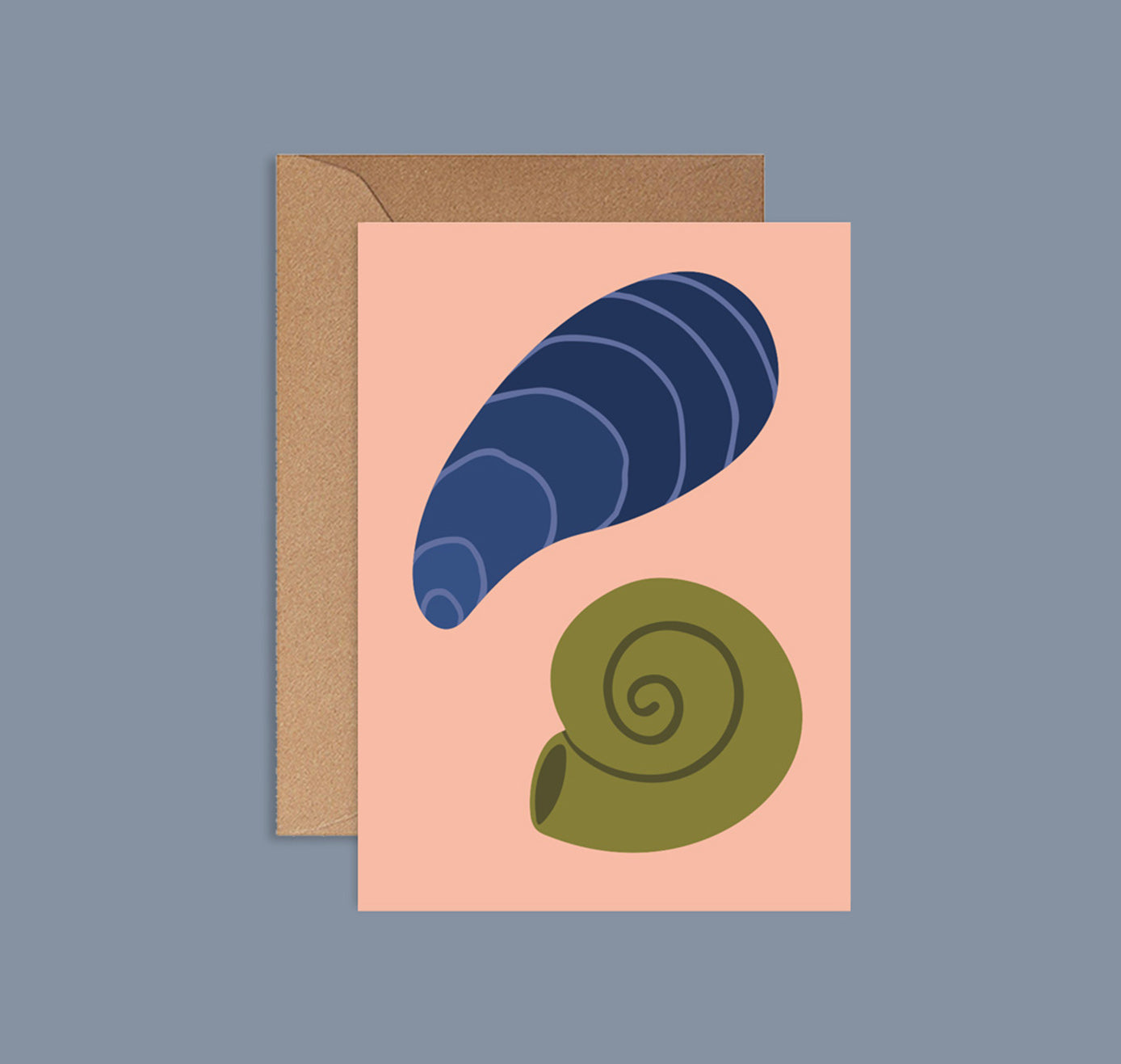Lisa Voisard - Postkarte "Muscheln rosa" (5 Stück)