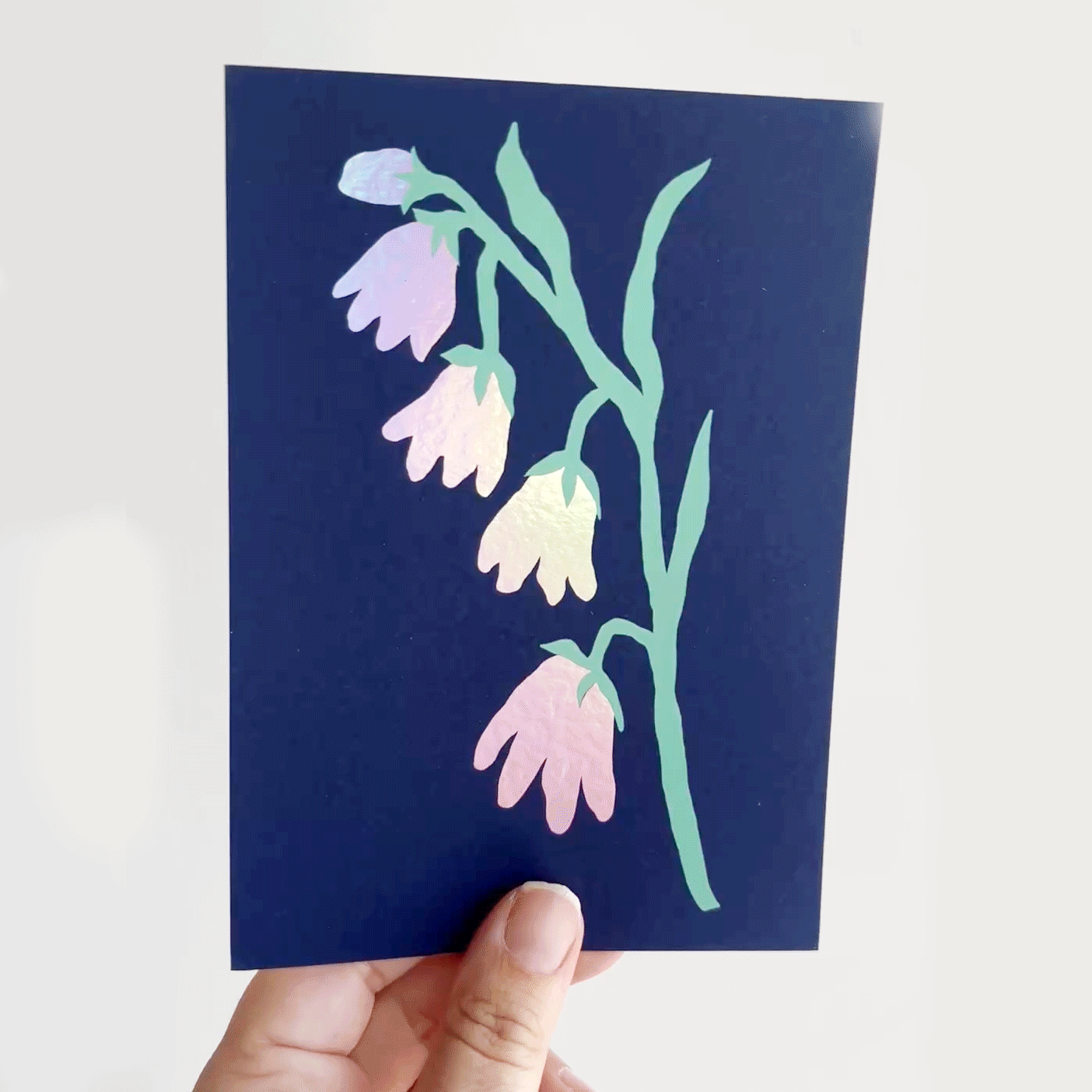 Jolanda Epprecht - Postkarte "Glockenblume Holo" (5 Stück)