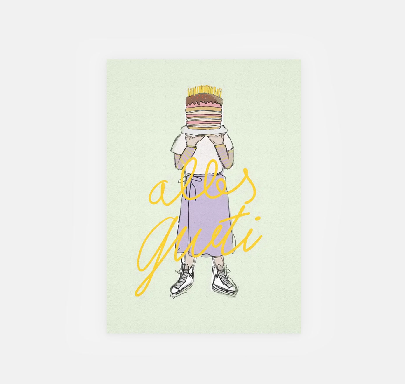 gsichtlos - Postkarte "Alles Gueti Kuchen" (10 Stück)