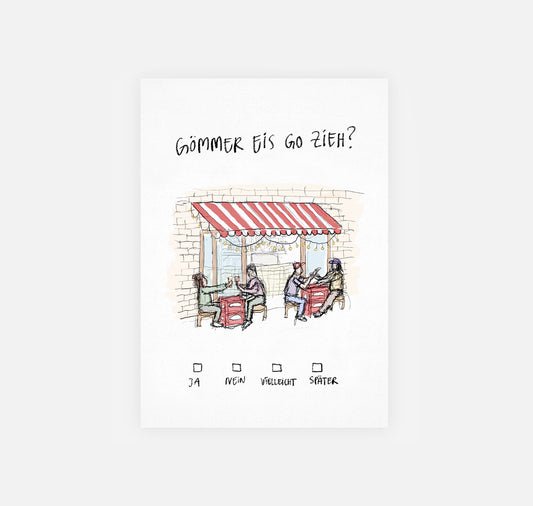 gsichtlos - Postkarte "Eis go zieh" (10 Stück)