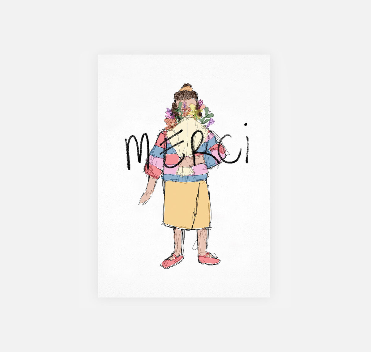 gsichtlos - Postkarte "Merci" (10 Stück)