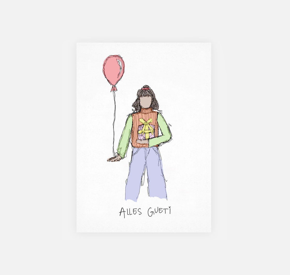gsichtlos - Postkarte "allesguetiballon" (10 Stück)