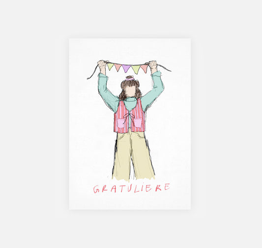 gsichtlos - Postkarte "gratuliere" (10 Stück)