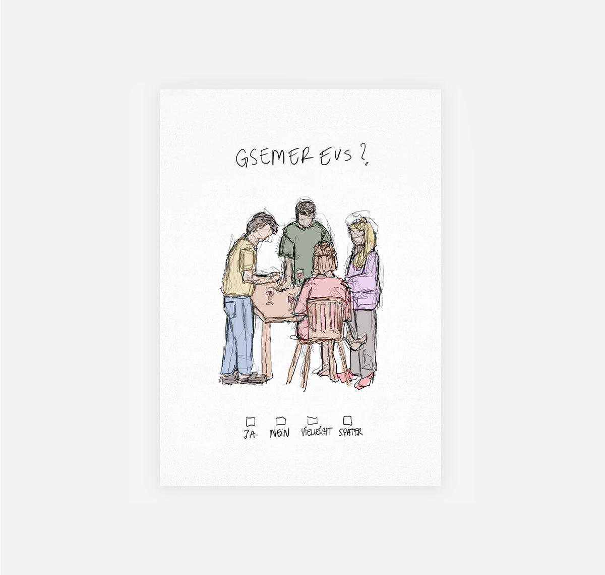 gsichtlos - Postkarte "gsemer eus" (10 Stück)