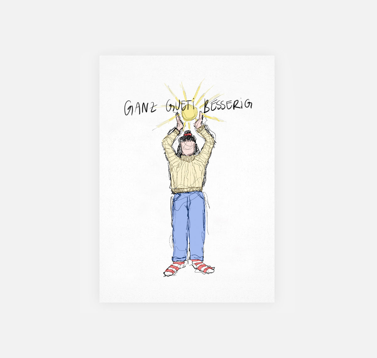 gsichtlos - Postkarte "gueti Besserig" (10 Stück)