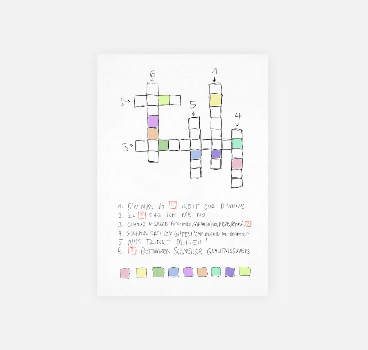 gsichtlos - Postkarte "Gutschein Rätsel" (10 Stück)