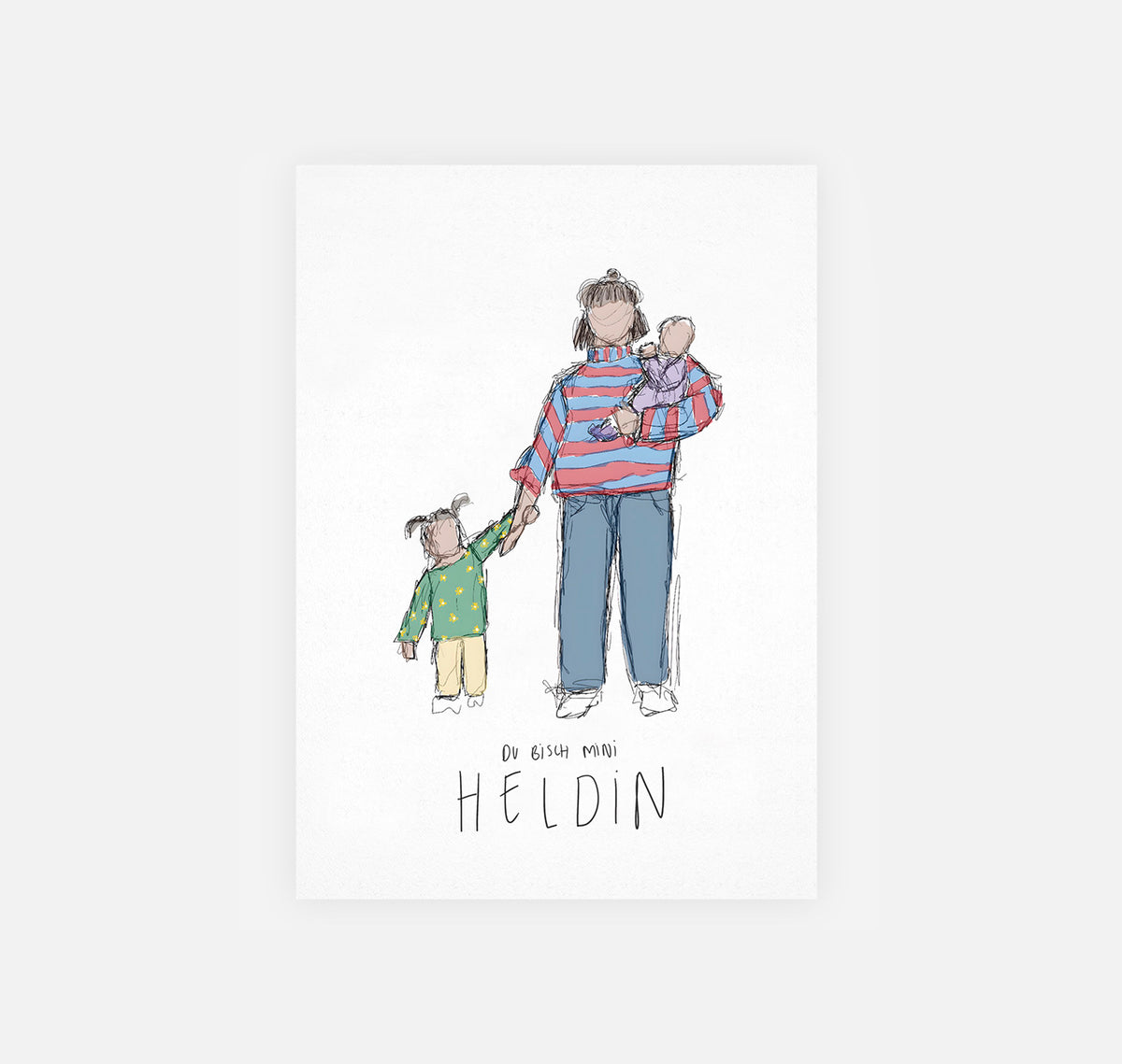 gsichtlos - Postkarte "Heldin" (10 Stück)