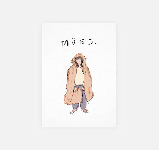 gsichtlos - Postkarte "Müed" (10 Stück)