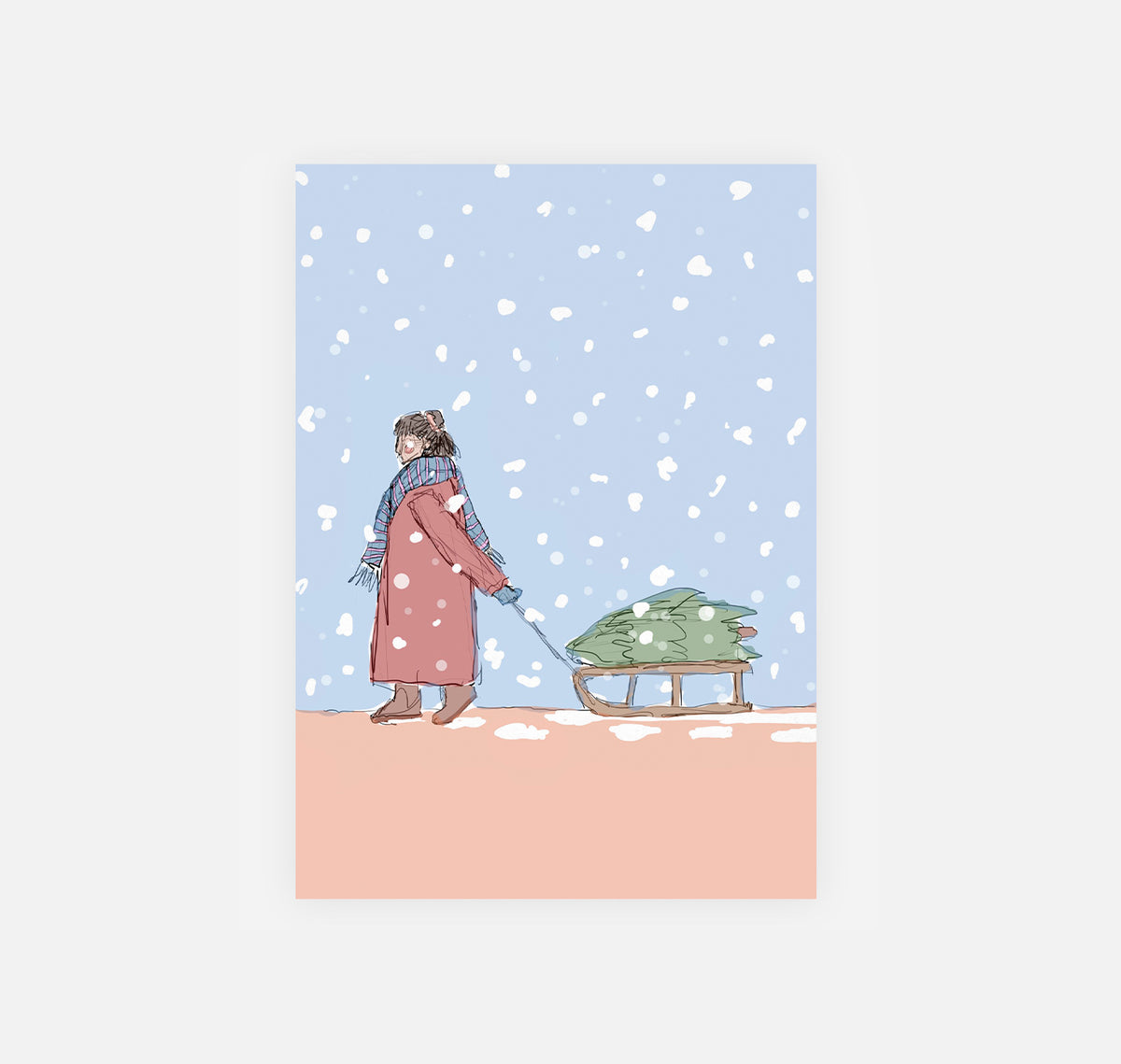 gsichtlos - Postkarte "Schneeweg" (10 Stück)