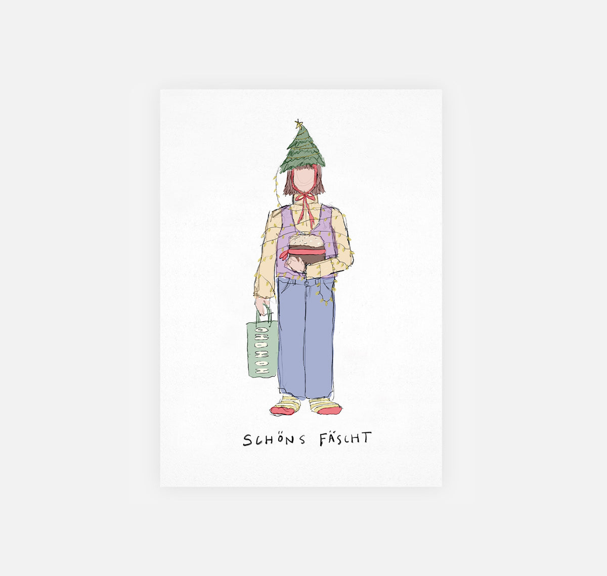 gsichtlos - Postkarte "schöns fäscht" (10 Stück)