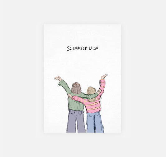 gsichtlos - Postkarte "Schwösterliebi" (10 Stück)