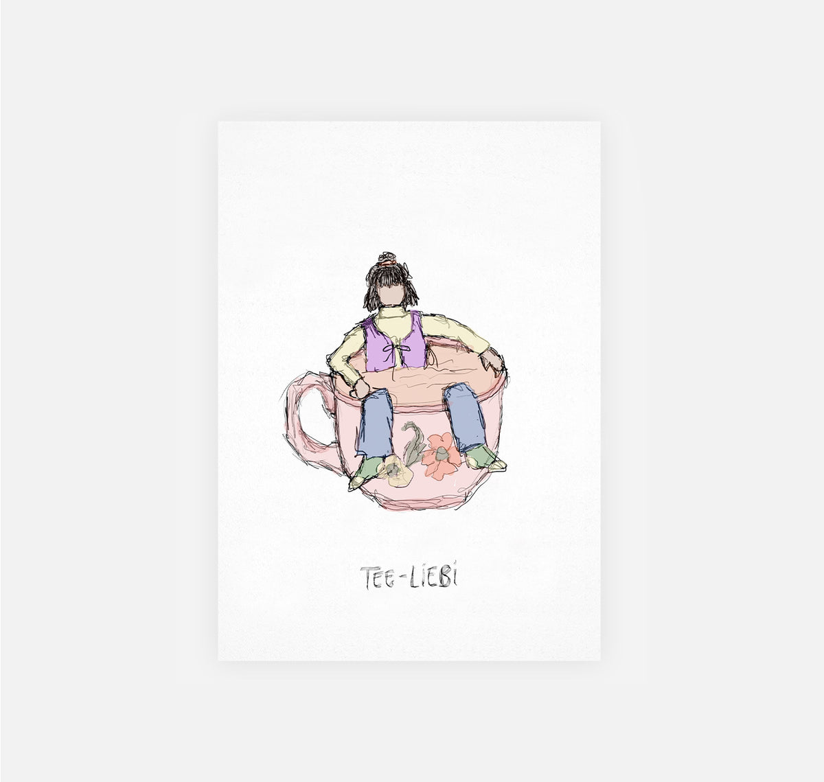 gsichtlos - Postkarte "Tee Liebi in Tasse" (10 Stück)