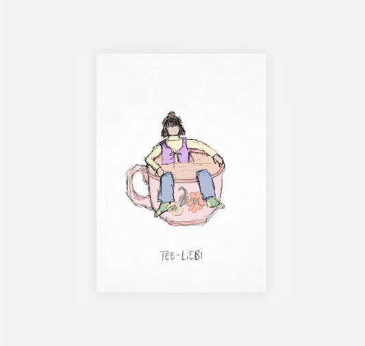 gsichtlos - Postkarte "Tee Liebi in Tasse" (10 Stück)