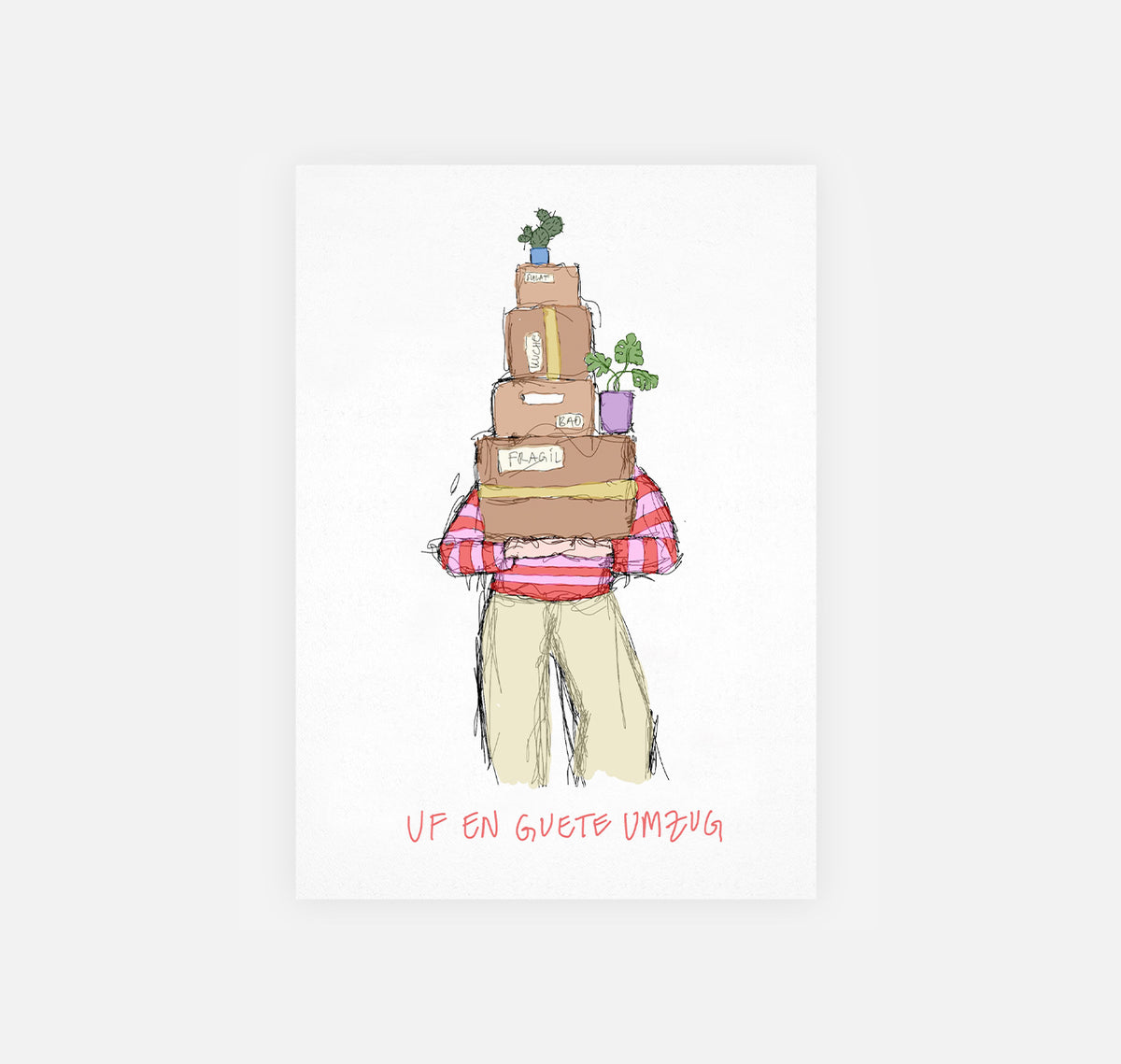 gsichtlos - Postkarte "Umzug" (10 Stück)