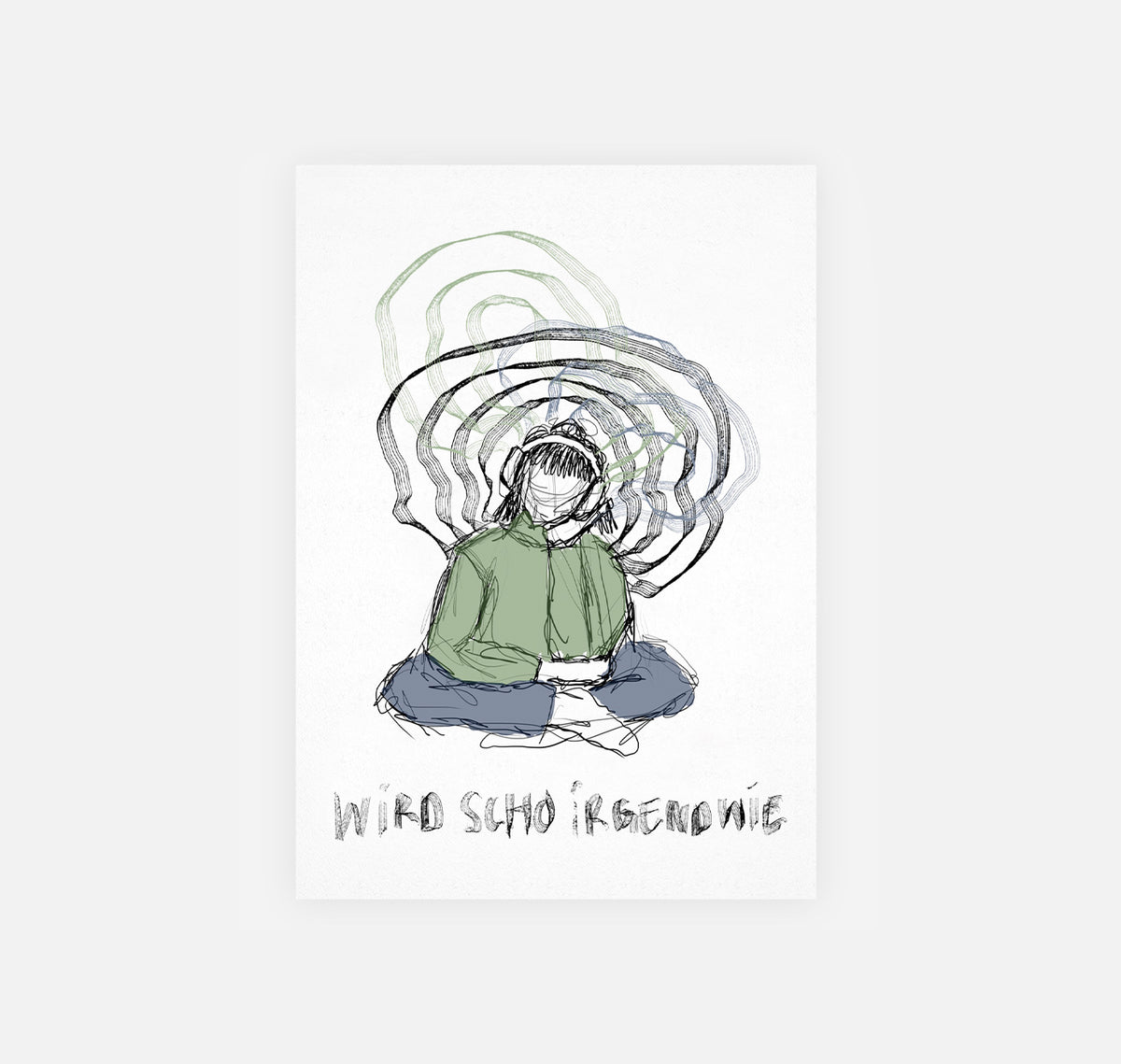 gsichtlos - Postkarte "Wird schon irgendwie" (10 Stück)