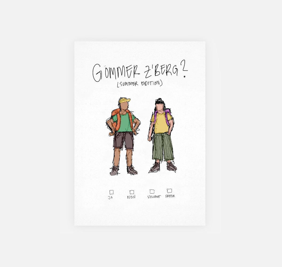 gsichtlos - Postkarte "z`Berg (Summer)" (10 Stück)