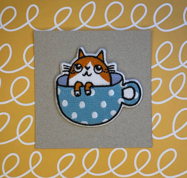 Taina - Patch "Cat in Cup" (5 Stück)